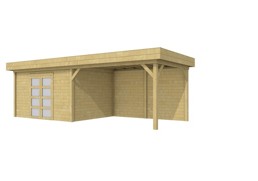 [1001683-02] Vuren Topvision Parelhoen, 400 x 300 en luifel 400 cm, groen geïmpregneerd.