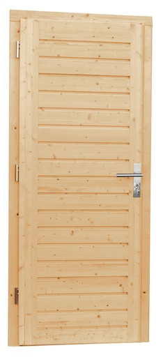 [1019048] Vuren enkele dichte opdekdeur met 5-puntssluiting, linksdraaiend, 90 x 201 cm, onbehandeld.