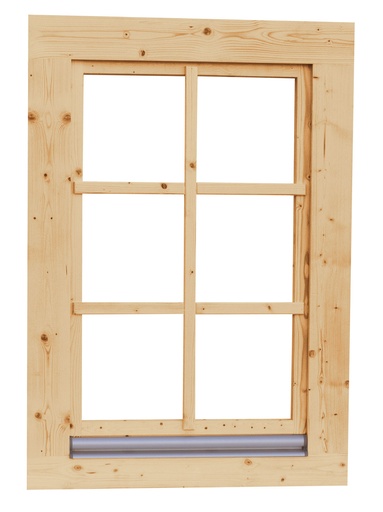[1019051] Vuren draai-kiepraam met dubbelglas, 84,4 x 120,4 cm, onbehandeld.