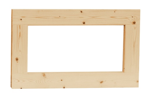 [533493] Vuren vast raam met helder glas, 71,2 x 43,8 cm, onbehandeld.