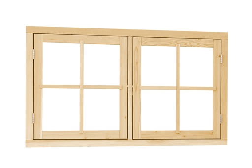 [1045649] Vuren dubbel uitzetraam, 141,2 x 83,7 cm, onbehandeld.