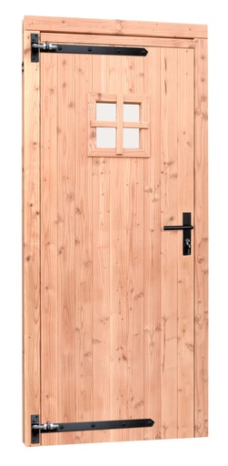 [1023888] Douglas enkele 1-ruits deur inclusief kozijn, linksdraaiend, 90 x 201 cm, onbehandeld.