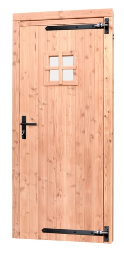 [1023889] Douglas enkele 1-ruits deur inclusief kozijn, rechtsdraaiend, 90 x 201 cm, onbehandeld.