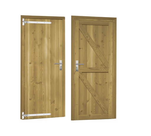 [1023921] Douglas enkele dichte deur inclusief kozijn, linksdraaiend, 90 x 201 cm, groen geïmpregneerd.