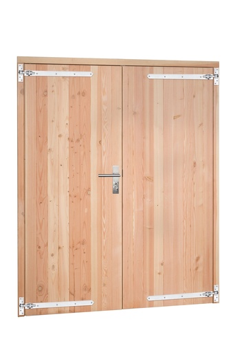 [1024083] Douglas dubbele dichte deur inclusief kozijn, 168 x 201 cm, kleurloos geïmpregneerd.