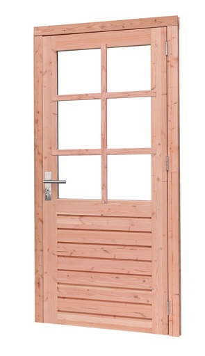 [1023898] Douglas enkele 6-ruits deur Prestige met dubbelglas, rechtsdraaiend, 109 x 221 cm, onbehandeld.