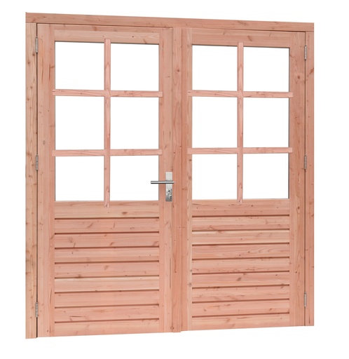 [1023896] Douglas dubbele 6-ruits deur Prestige met dubbelglas, 202 x 221 cm, onbehandeld.