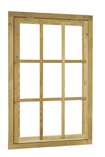 [1001889] Douglas 9-ruits uitzetraam, 89,8 x 136,3 cm, groen geïmpregneerd.
