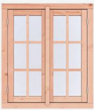 [1073441] Douglas dubbel draairaam Prestige, 112 x 126,2 cm, onbehandeld. Incl. dubbel glas, roedes niet voorgemonteerd