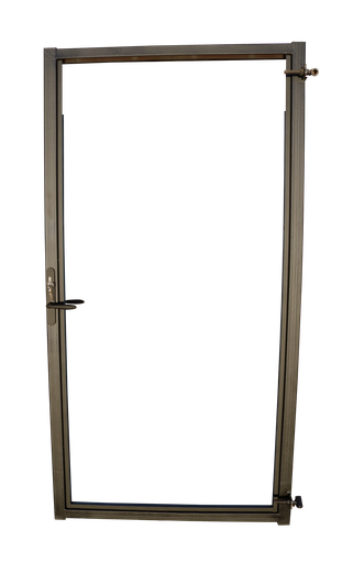 [1060383] Verstelbaar stalen poortframe 98,5 x 190 cm, inclusief kokerprofiel en slot en beslagset, zwart gepoedercoat.
