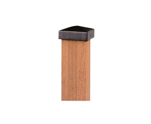[W19509] Paalornament piramide 7 x 7 cm metaal zwart.