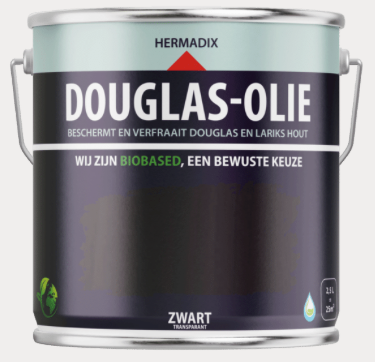 Douglas olie 2.5 ltr, zwart 