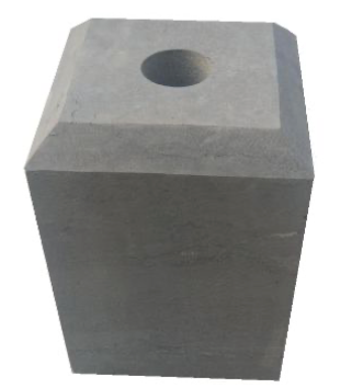 Arduinen sokkels / blauwe hardsteen / ARD-02 / Bovenkant: 145x145mm / Buitenzijde: 185x185mm / Opening: 50mm / Hoogte: 250mm