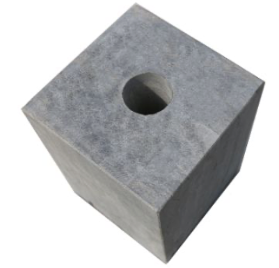 Arduinen sokkels / Blauwe hardsteen / ARD-06 / Buitenzijde: 180x180mm / Facetrand 2mm / Opening: 50mm / Hoogte: 250mm