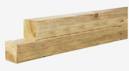 14.0 x 14.0 cm, M.E. geimpregneerd vuren geschaafd met ronde hoeken