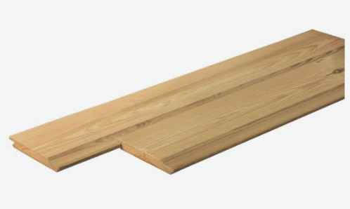 Rabat 1.8 x 14.5 cm (13 cm werkend) N.E. geimpregneerd vuren, geschaafd met ronde hoeken