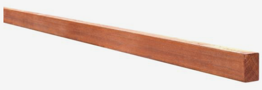 [W14067] 4.5 x 9.0 x 350 cm, Azobe geschaafd met ronde hoeken