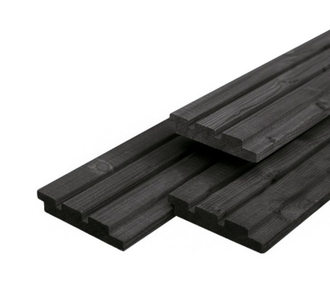 Triple Deens-rabat, zwart gespoten, 2.0 x 13.2 cm