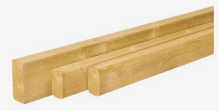 Opstaande rand (4.5 x 9.5 cm balk geimpregneerd)