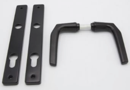 [UIT-12] Deurschild en deurkruk zwart (kale) 85 mm