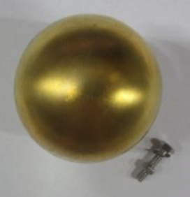 [THK-06] Messing bol, diameter: 80mm, met verbindingsschroef