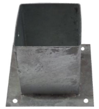 [BA-017] Metpostvoet - BA-017 - 121x121x150mm, dikte: 2,5mm, vuurverzinkt, grondplaat: 180x180mm *