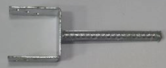 [UV-059] U-paaldrager met betonijzer - UV-059 - 91mm, 300x60x5mm, lengte betonijzer: 200mm, vuurverzinkt