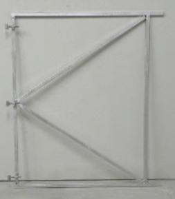 [PO-14] Poortframe 140 cm breed (x 155 cm hoog) + 3 duimen. Verstelbaar ijzeren frame, gegalvaniseerd