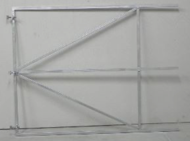 [PO-21] Poortframe 200 cm breed (x 155 cm hoog) + 3 duimen. Verstelbaar ijzeren frame, gegalvaniseerd