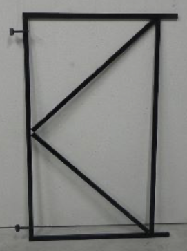 [PO-29] Zwart poortframe, 100 cm breed (x 155 cm hoog) + 2 duimen. Verstelbaar ijzeren frame, gegalvaniseerd