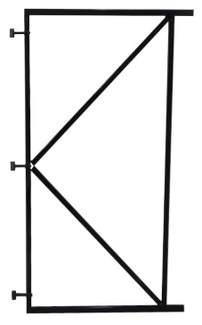 ZWART frame, 100 cm breed (x 180 cm hoog) + 3 duimen. Verstelbaar ijzeren frame, gegalvaniseerd