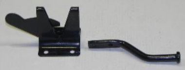 [HE-034] Autom. tuinheksluiting met pen, 60mm, dikte plaat: 2mm, dikte pen: 8mm, zwart gepoedercoat